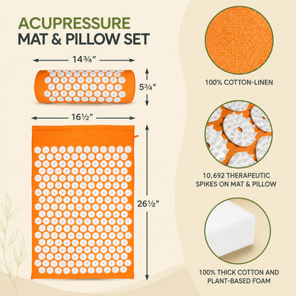 Acupressure Mat & Pillow Set- Guaranteed relief